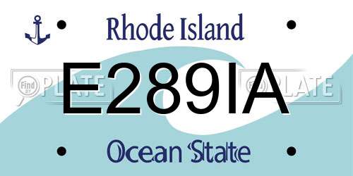 E289IA Rhode Island License Plate