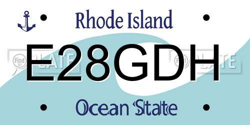 E28GDH Rhode Island License Plate
