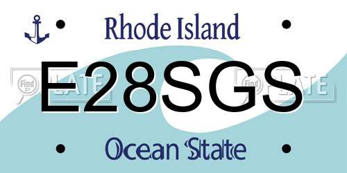 E28SGS Rhode Island License Plate