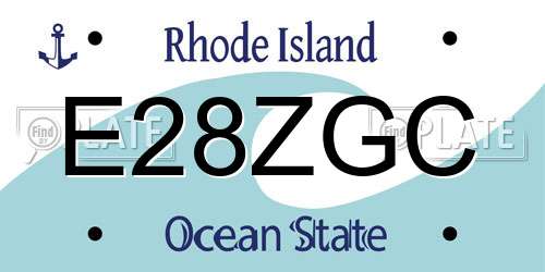 E28ZGC Rhode Island License Plate