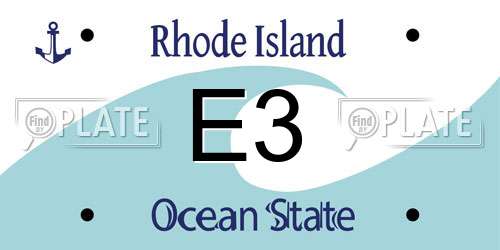 E3 Rhode Island License Plate