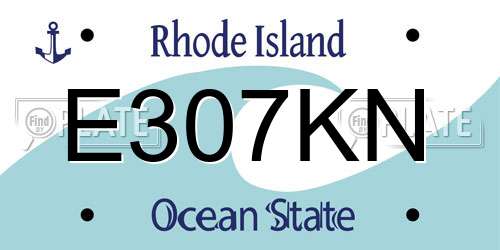 E307KN Rhode Island License Plate