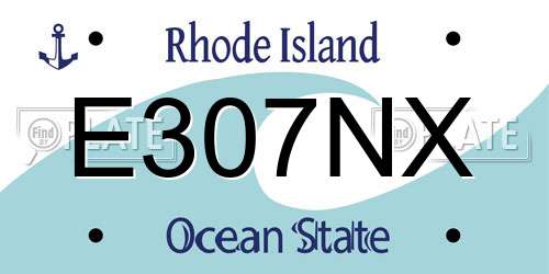 E307NX Rhode Island License Plate