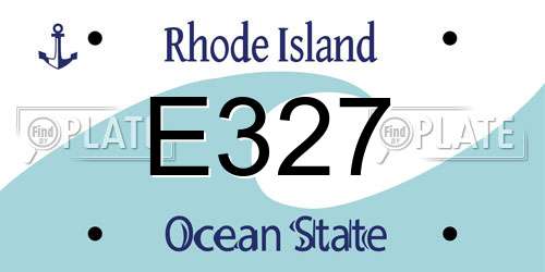 E327 Rhode Island License Plate