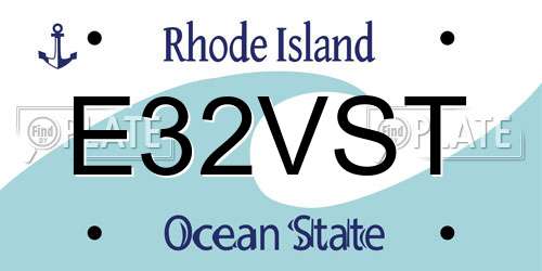 E32VST Rhode Island License Plate
