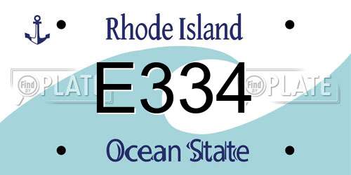 E334 Rhode Island License Plate