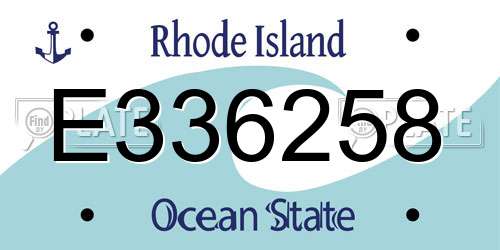 E336258 Rhode Island License Plate