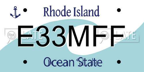 E33MFF Rhode Island License Plate