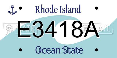 E3418A Rhode Island License Plate