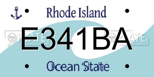 E341BA Rhode Island License Plate