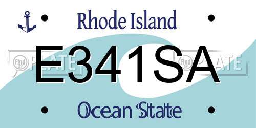E341SA Rhode Island License Plate