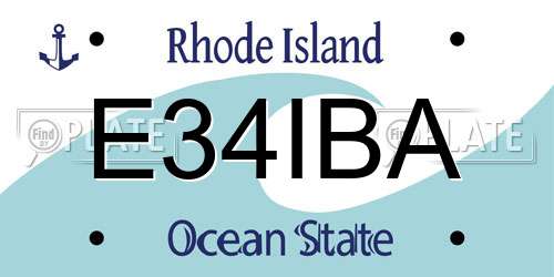 E34IBA Rhode Island License Plate