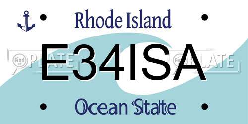 E34ISA Rhode Island License Plate