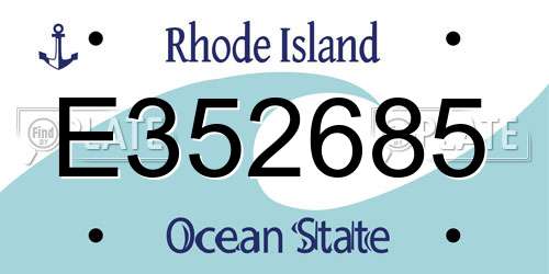 E352685 Rhode Island License Plate