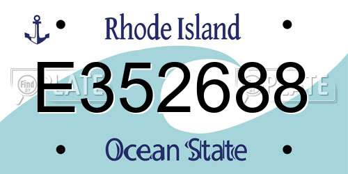 E352688 Rhode Island License Plate