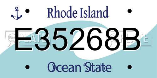 E35268B Rhode Island License Plate