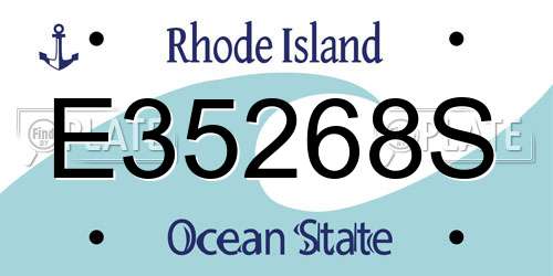 E35268S Rhode Island License Plate