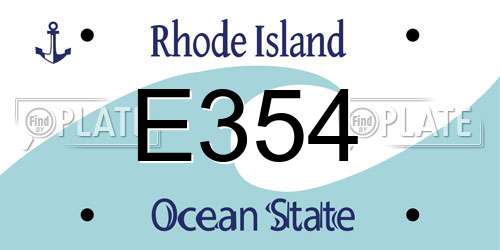 E354 Rhode Island License Plate