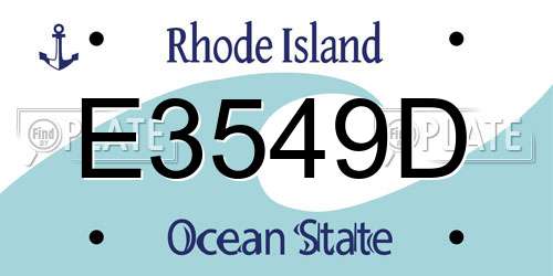 E3549D Rhode Island License Plate