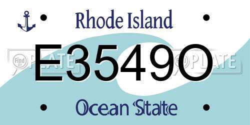 E3549O Rhode Island License Plate