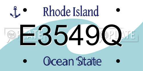 E3549Q Rhode Island License Plate