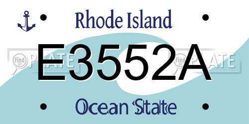 E3552A Rhode Island License Plate
