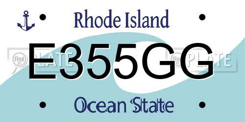 E355GG Rhode Island License Plate