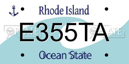 E355TA Rhode Island License Plate