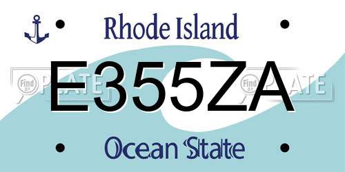 E355ZA Rhode Island License Plate