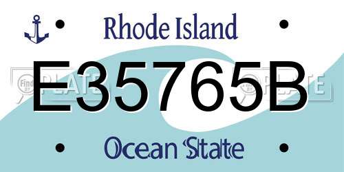 E35765B Rhode Island License Plate