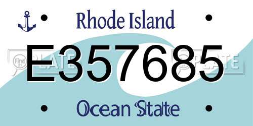 E357685 Rhode Island License Plate