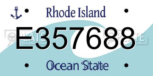 E357688 Rhode Island License Plate