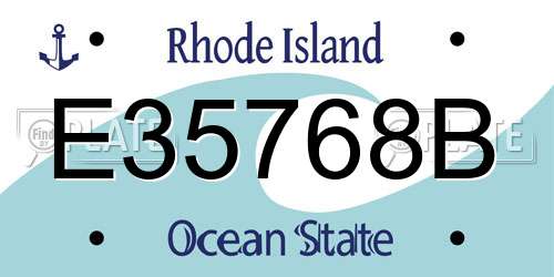 E35768B Rhode Island License Plate