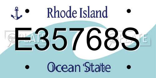 E35768S Rhode Island License Plate