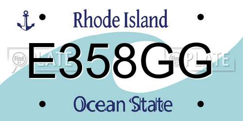E358GG Rhode Island License Plate
