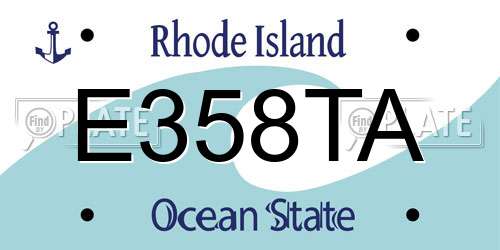 E358TA Rhode Island License Plate