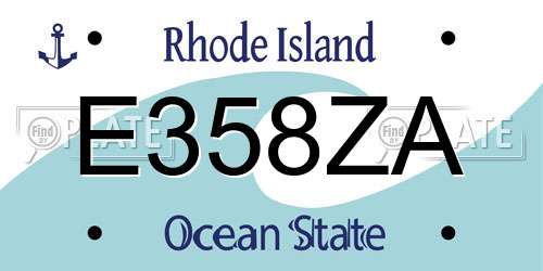 E358ZA Rhode Island License Plate