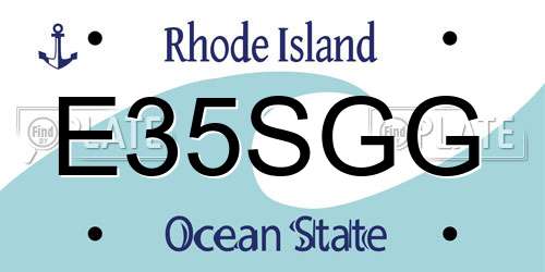 E35SGG Rhode Island License Plate