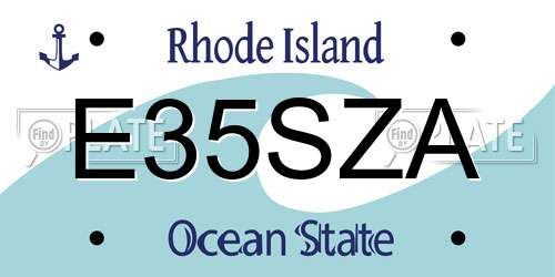 E35SZA Rhode Island License Plate
