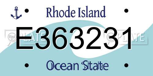 E363231 Rhode Island License Plate