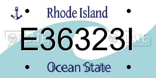 E36323I Rhode Island License Plate