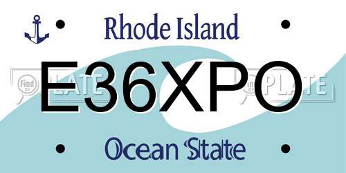 E36XPO Rhode Island License Plate