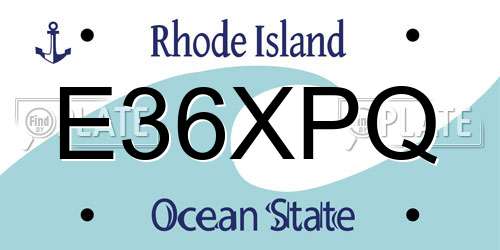 E36XPQ Rhode Island License Plate
