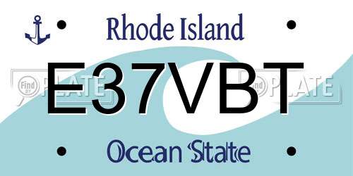 E37VBT Rhode Island License Plate
