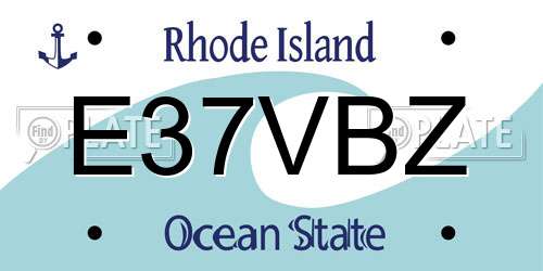 E37VBZ Rhode Island License Plate