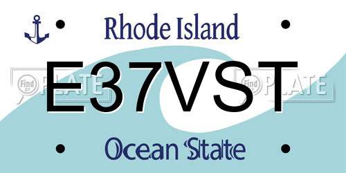 E37VST Rhode Island License Plate