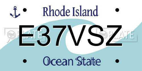 E37VSZ Rhode Island License Plate