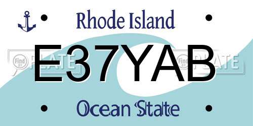 E37YAB Rhode Island License Plate