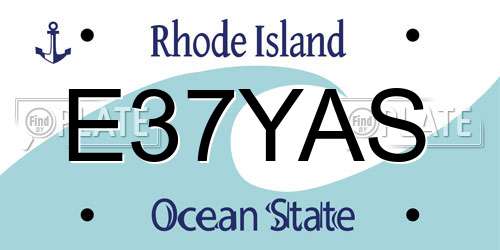 E37YAS Rhode Island License Plate