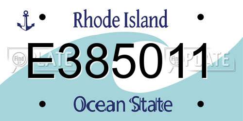 E385011 Rhode Island License Plate